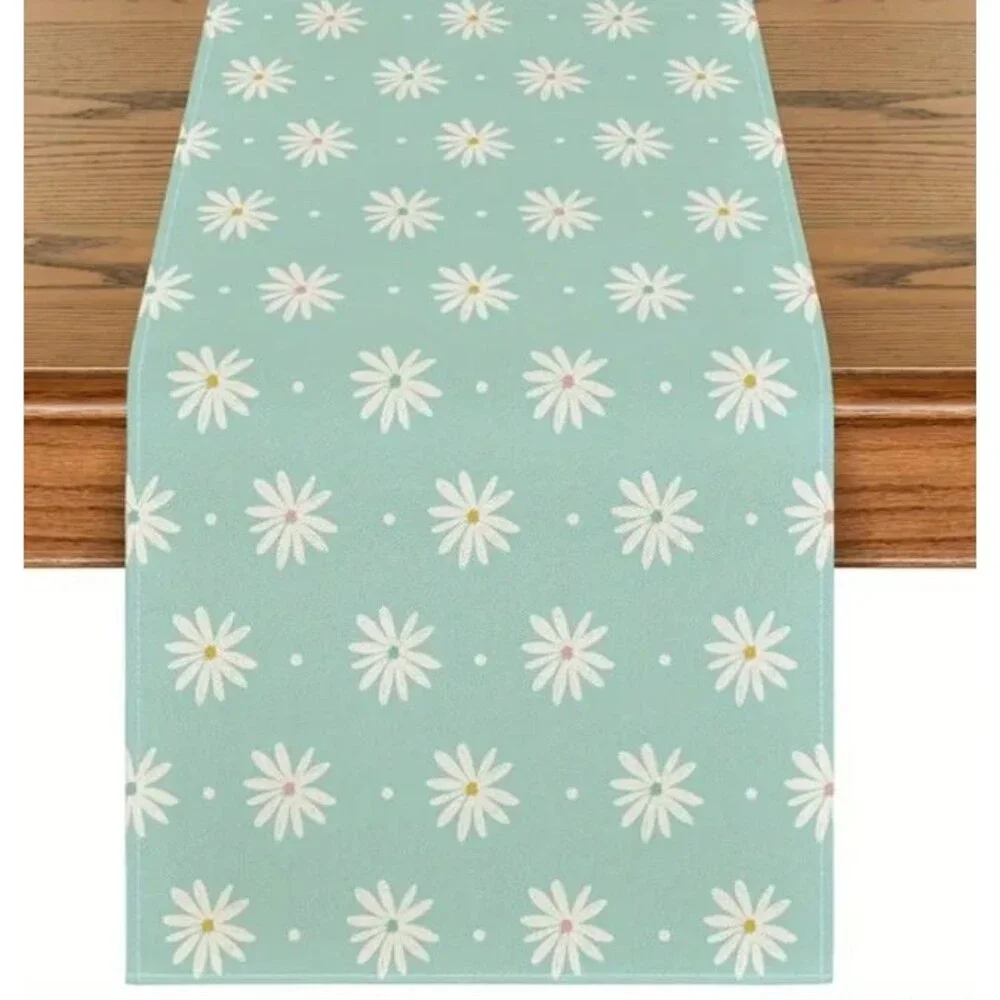 Table Runner 13x72in Daisy Floral Pattern